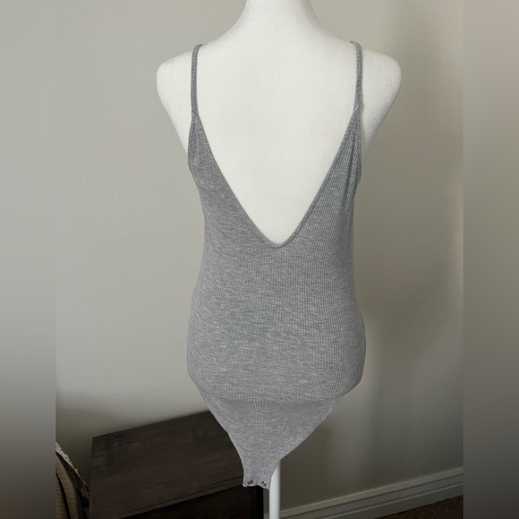 FOREVER 21 | Grey Ribbed Tank Top Bodysuit - Picture 3 of 7